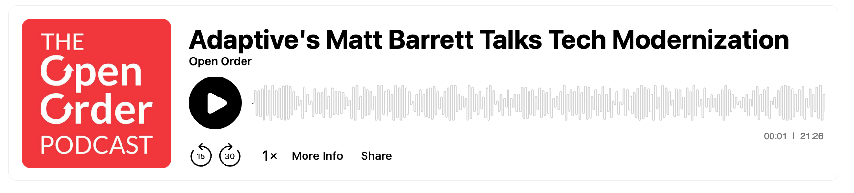 PLACEHOLDER TM OO podcast Adaptive Matt Barrett Modernization Mandate in Trading Technology